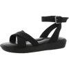 Naturalizer Jamila Womens Faux Leather Ankle Strap Wedge Sandals In Black
