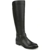 Naturalizer Jaya Wide Calf Knee High Block Heel Riding Boots In Black