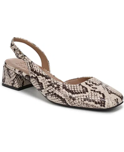Naturalizer Jayla Mid-heel Square Toe Slingback Pumps In Animal Print