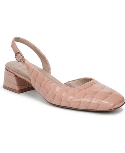 Naturalizer Jayla Mid-heel Square Toe Slingback Pumps In Neutral