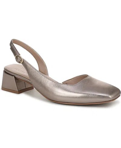 NATURALIZER JAYLA MID-HEEL SQUARE TOE SLINGBACK PUMPS