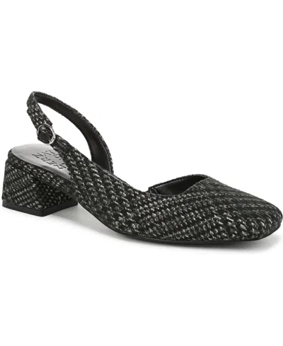 NATURALIZER JAYLA MID-HEEL SQUARE TOE SLINGBACK PUMPS