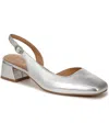 Naturalizer Womens Leather Metallic Slingbacks In Silver Leather