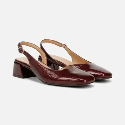 Naturalizer Jayla Pump Women's Cranberry Red Faux Leather Block Heel Zap417 In Brown
