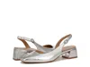 Naturalizer Jayla Sandal Women's Silver Leather Square Toe Slingback Zap84 In Silver