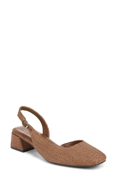Naturalizer Jayla Mid-heel Square Toe Slingback Pumps In Brown