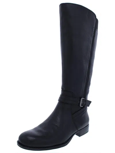 Naturalizer Jelina Womens Wide Calf Leather Riding Boots In Black