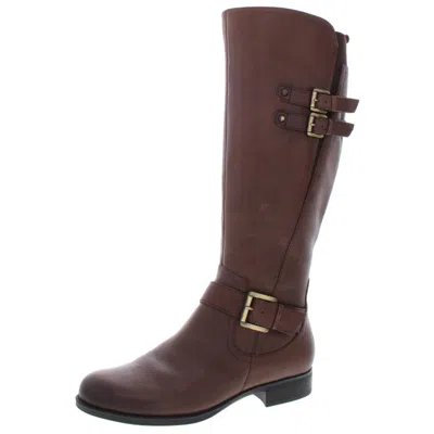 Naturalizer Jessie Womens Leather Riding Boots In Gold