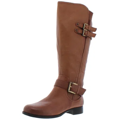 Naturalizer Jessie Womens Leather Wide Calf Riding Boots In Multi
