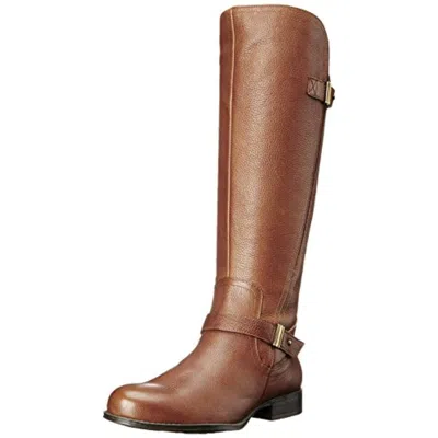 Naturalizer Joan Womens Leather Belted Riding Boots In Multi