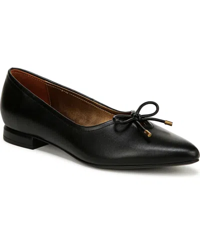 Naturalizer Joiner Pointed Toe Ballet Flats In Black Leather