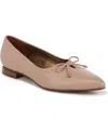 Naturalizer Joiner Pointed Toe Skimmer Flat In Vintage Mauve Leather