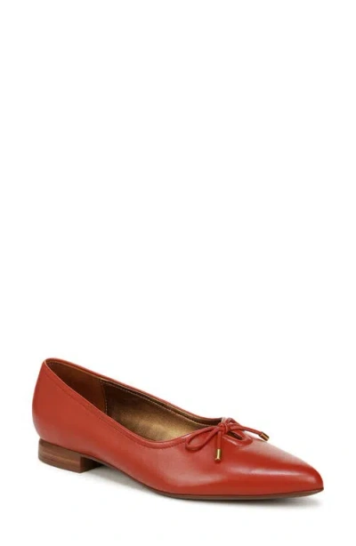 Naturalizer Joiner Pointed Toe Skimmer Flat In Tomato Leather
