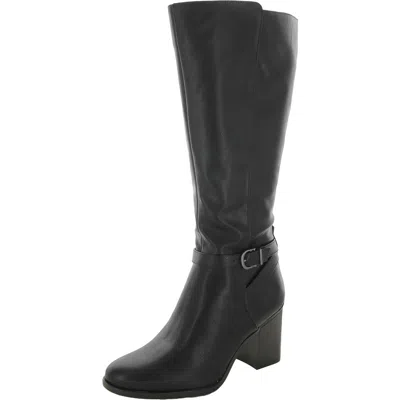 Naturalizer Joslynn Womens Faux Leather Wide Calf Knee-high Boots In Black