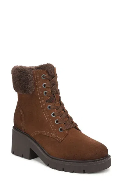 Naturalizer Jovani Lace Up Leather Boot In Smoked Maple Wr