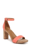 Naturalizer Joy Ankle Strap Sandal In Apricot Blush Leather,cork