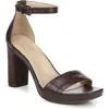 Naturalizer Joy Ankle Strap Sandal In Bordo Croco Leather