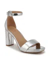 Naturalizer Joy Ankle Strap Sandal In Silver Faux Leather