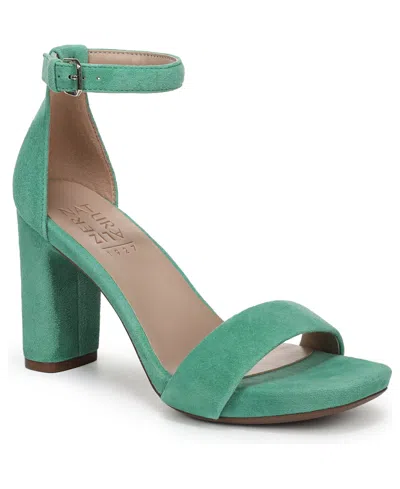 Naturalizer Joy Square Toe Ankle Strap Dress Sandals In Green