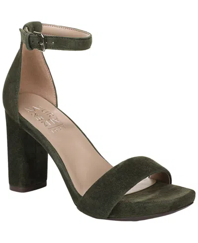 Naturalizer Joy Square Toe Ankle Strap Dress Sandals In Green