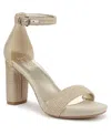 Naturalizer Joy Ankle Strap Sandal In Natural,gold Woven Fabric