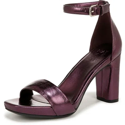Naturalizer Joy Womens Faux Suede Open Toe Pumps In Purple