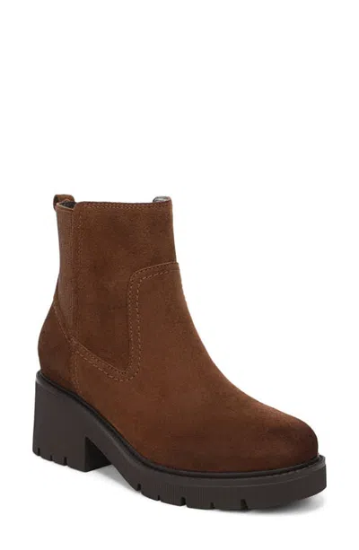 Naturalizer Juni Leather Chelsea Boot In Smoked Maple Wr Sued