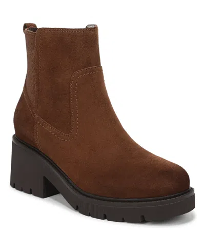 Naturalizer Juni Lug Sole Block Heel Chelsea Boots In Brown