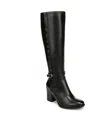 Naturalizer Kamila Block Heel Boot In Black Leather