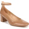Naturalizer Karina-ankle Ankle Strap Pumps In Cafe Brown Patent Leather