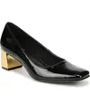 Naturalizer Karina Block Heel Pump In Black Faux Patent