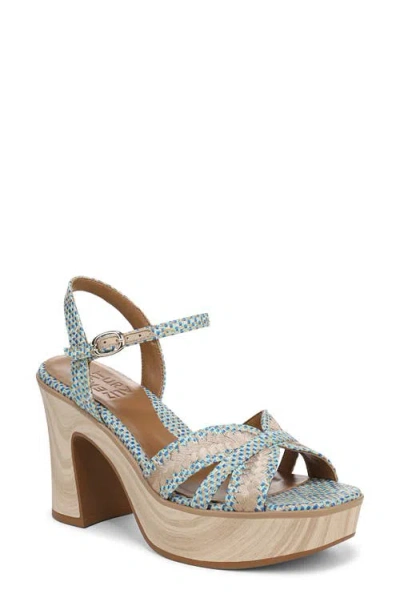 Naturalizer Katalina Platform Sandal In Blue Weave Fabric