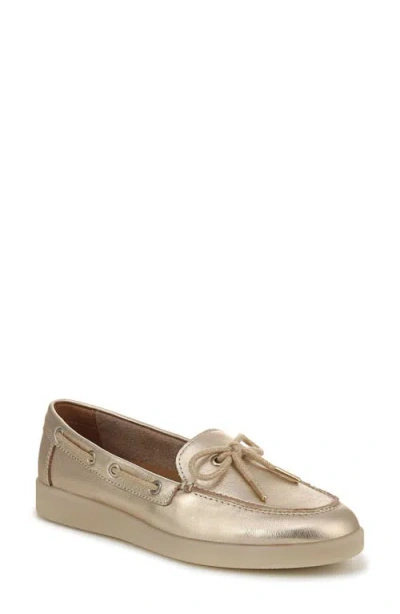 Naturalizer Keelboat Boat Shoe In Soft Gold Leather