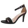 Naturalizer Kinsley 2 Womens Satin Ankle Strap Heel Sandals In Black