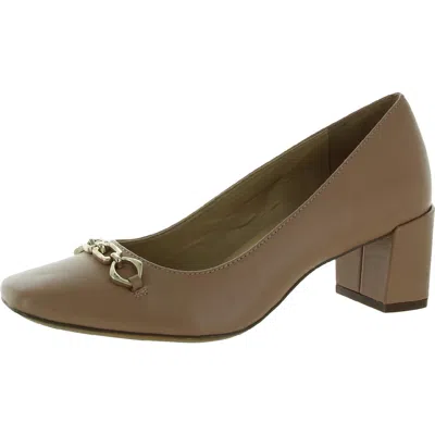 Naturalizer Kyla Womens Leather Square Toe Pumps In Brown