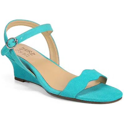 Naturalizer Lacey Womens Leather Ankle Strap Wedge Sandals In Multi