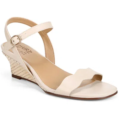 Naturalizer Lacey Womens Leather Ankle Strap Wedge Sandals In Neutral