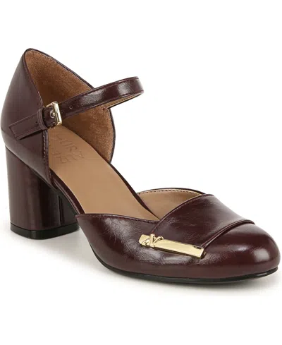 Naturalizer Lavish Mary-jane Pumps In Merlot Faux Leather