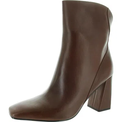 Naturalizer Lex Womens Zipper Leather Mid-calf Boots In Brown