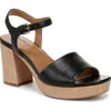 Naturalizer Lilly Platform Sandals In Black Faux Leather
