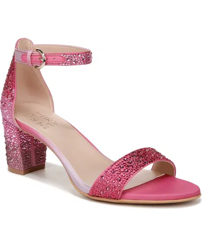 Naturalizer Limited Edition Vera Ankle Strap Dress Sandals In Pink Ombre Fabric,stones