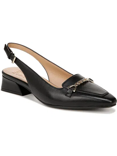 Naturalizer Lindsey Womens Leather Slingbacks In Black