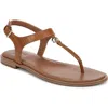 Naturalizer Lizzi T-strap Flat Sandals In English Tea Croco