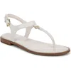 Naturalizer Lizzi T-strap Flat Sandals In Warm White