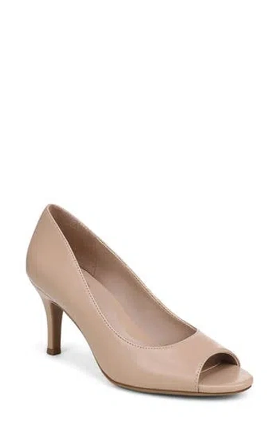 Naturalizer Locke Peep Toe Faux Leather Pump In Pink