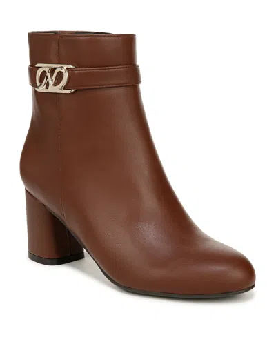 Naturalizer Lottie Dress Booties In Cappuccino Faux Leather