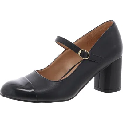Naturalizer Lovable Womens Metallic Faux Leather Mary Jane Heels In Black