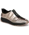Naturalizer X Think Royln Breakaway Zip Puffer Sneaker In Cashmere High Shine Nylon,faux Leather
