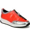 Naturalizer X Think Royln Breakaway Zip Puffer Sneaker In Poppy Patent Shine Nylon,faux Leather