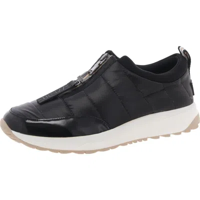 Naturalizer Lw Breakaway Womens Zipper Quilted Casual And Fashion Sneakers In Black Patent Shine Nylon,faux Leather